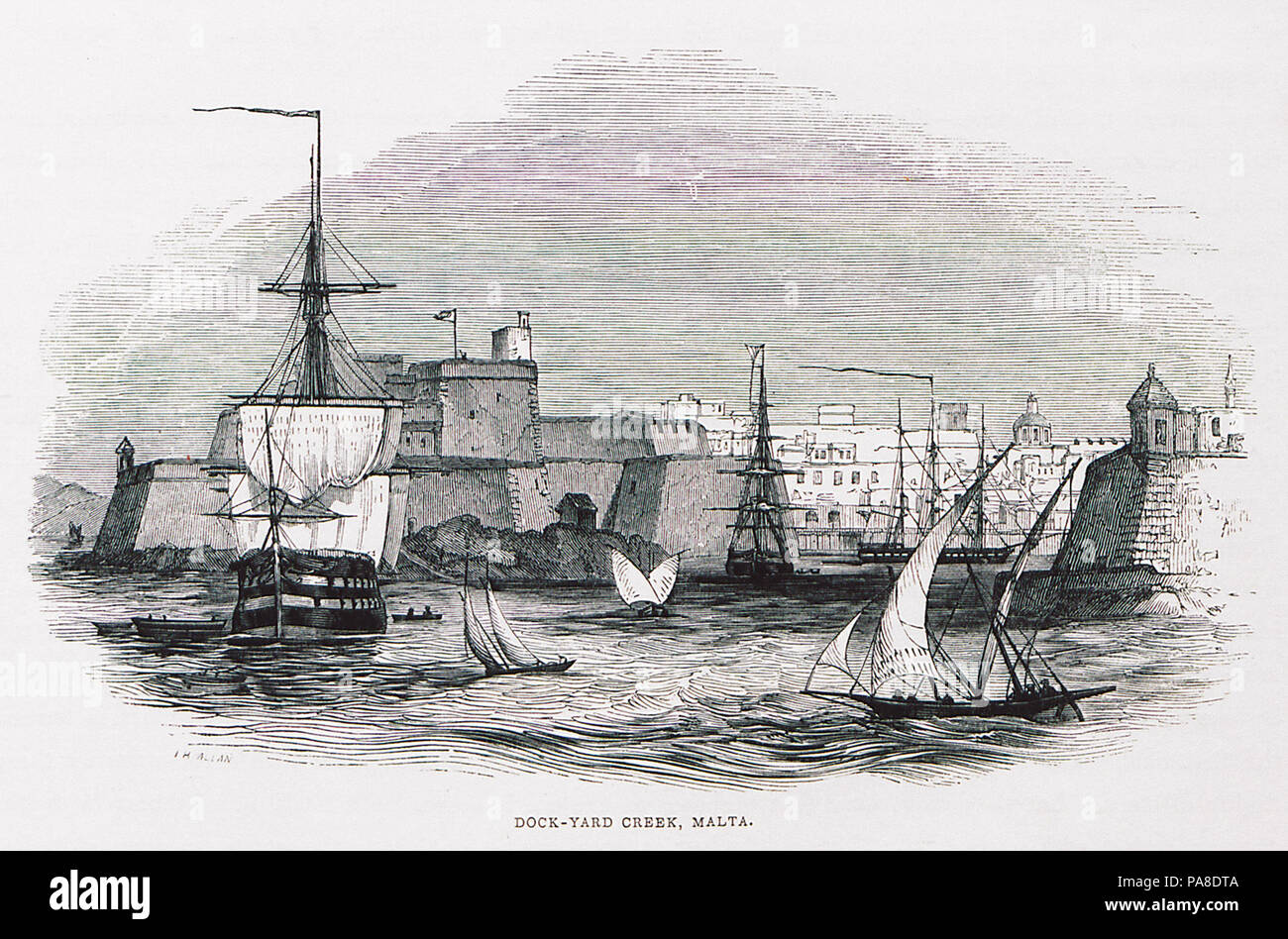 67 Dock-Yard Creek, Malta - Allan John H-1843 Stockfoto