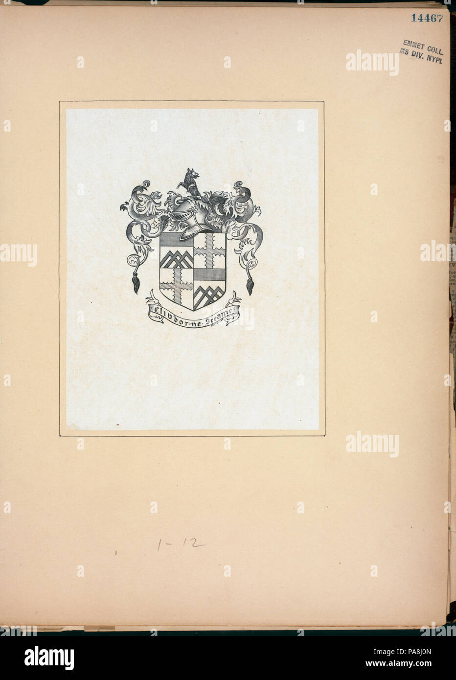 326 Wappen von William Claiborne (NYPL Hades-EM 14467 -257774) Stockfoto