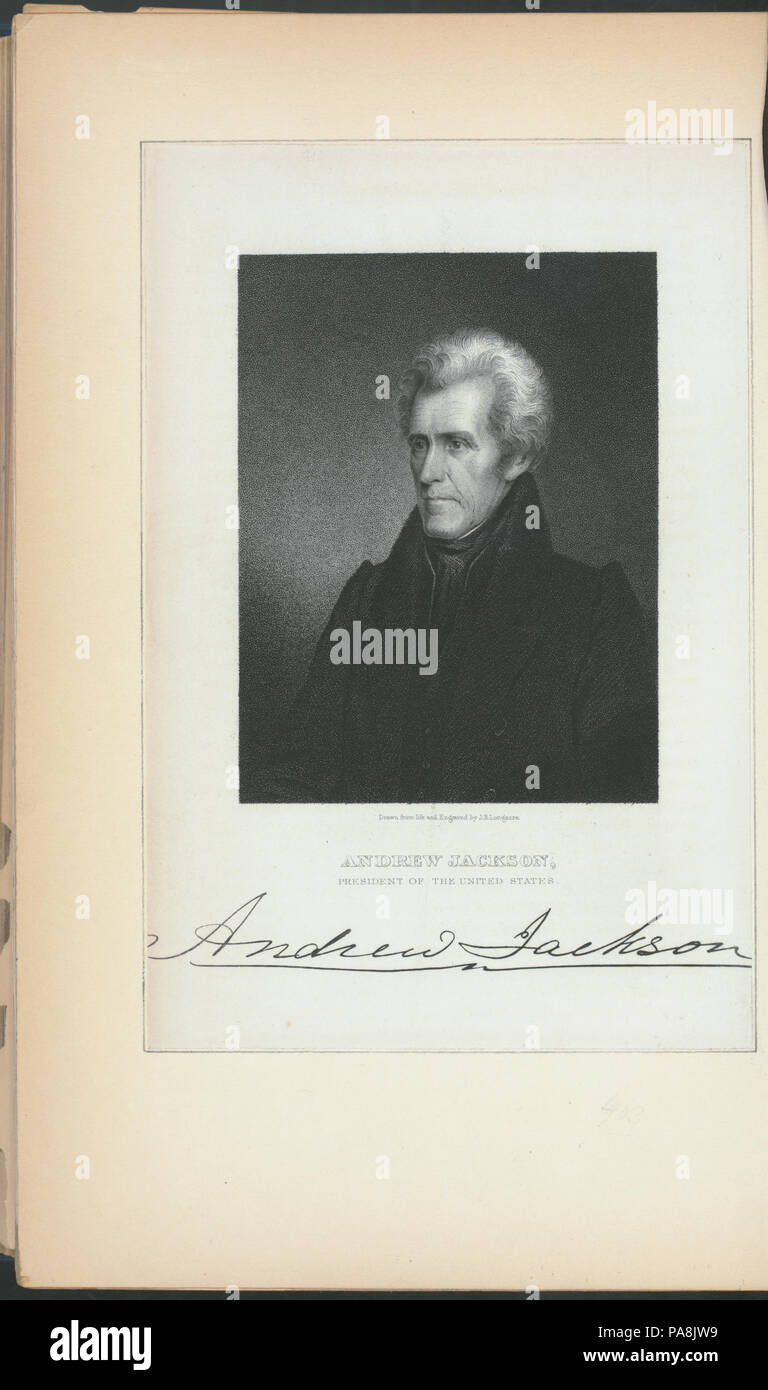 129 Andrew Jackson, Präsident der Vereinigten Staaten (NYPL Hades-EM 15360 -257421) Stockfoto