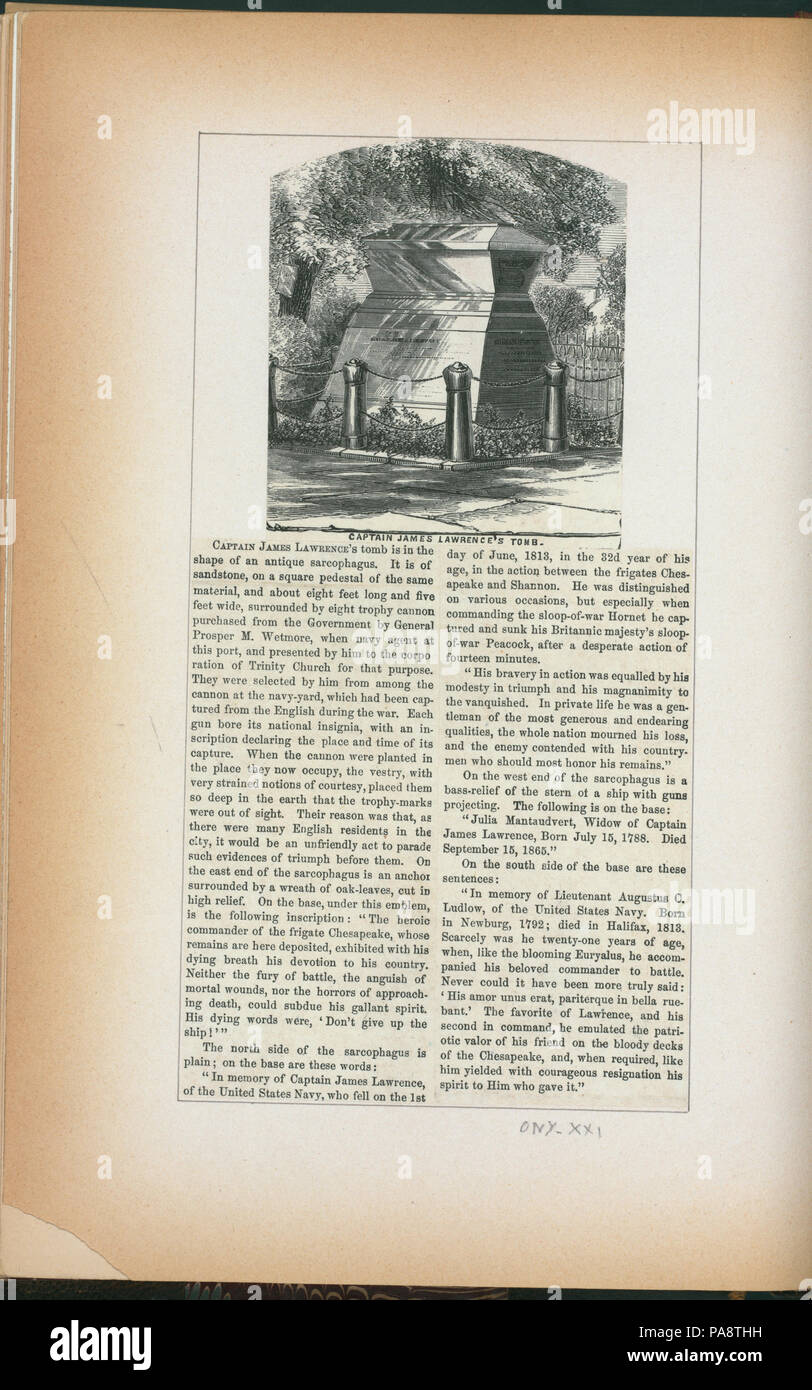 279 Kapitän James Lawrence's Grab (NYPL Hades -255619-430647) Stockfoto