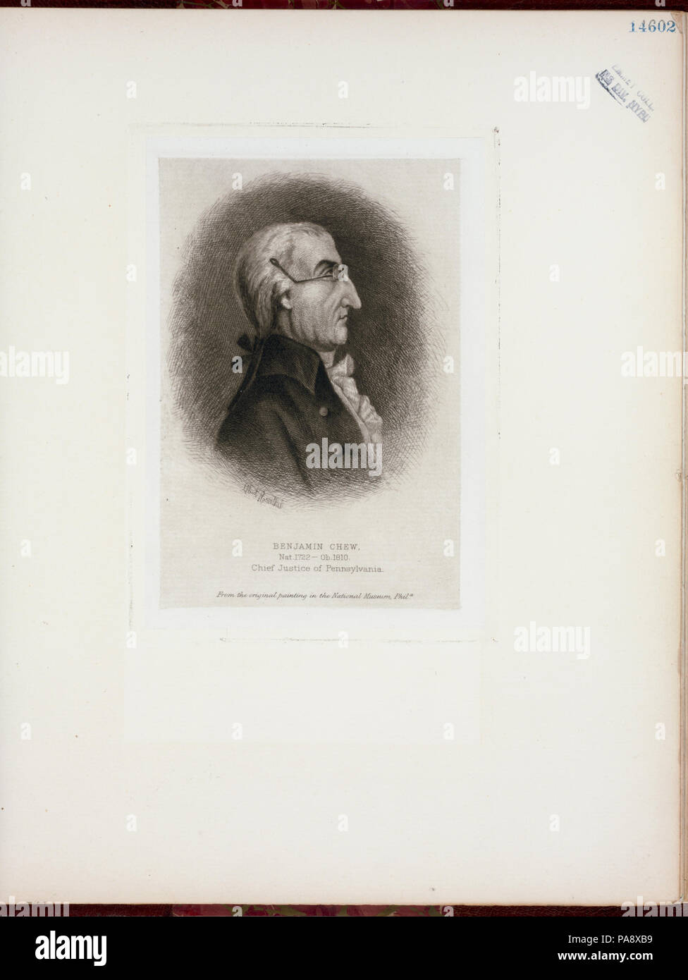 195 Benjamin Kauen, Präsident des Obersten Gerichtshofs von Pennsylvania (NYPL Hades-EM 14602 -257805) Stockfoto