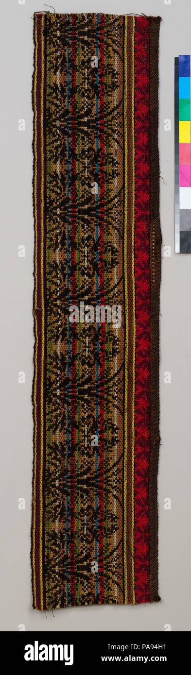 Raufaser Teppich Grenze Stück. Kultur: American. Abmessungen: 41 x 9 in. (104,1 x 22,9 cm). Datum: Ca. 1880. Museum: Metropolitan Museum of Art, New York, USA. Stockfoto