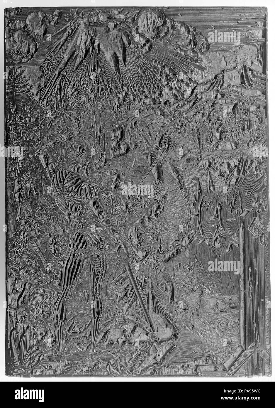 Das Martyrium der Heiligen Katharina. Künstler: Albrecht Dürer (Deutsch, Nürnberg 1471-1528 Nürnberg). Abmessungen: 15 1/2 x 11 1/8 x 1 in. (39,4 × 28,3 × 2,6 cm). Datum: Ca. 1498. Museum: Metropolitan Museum of Art, New York, USA. Stockfoto