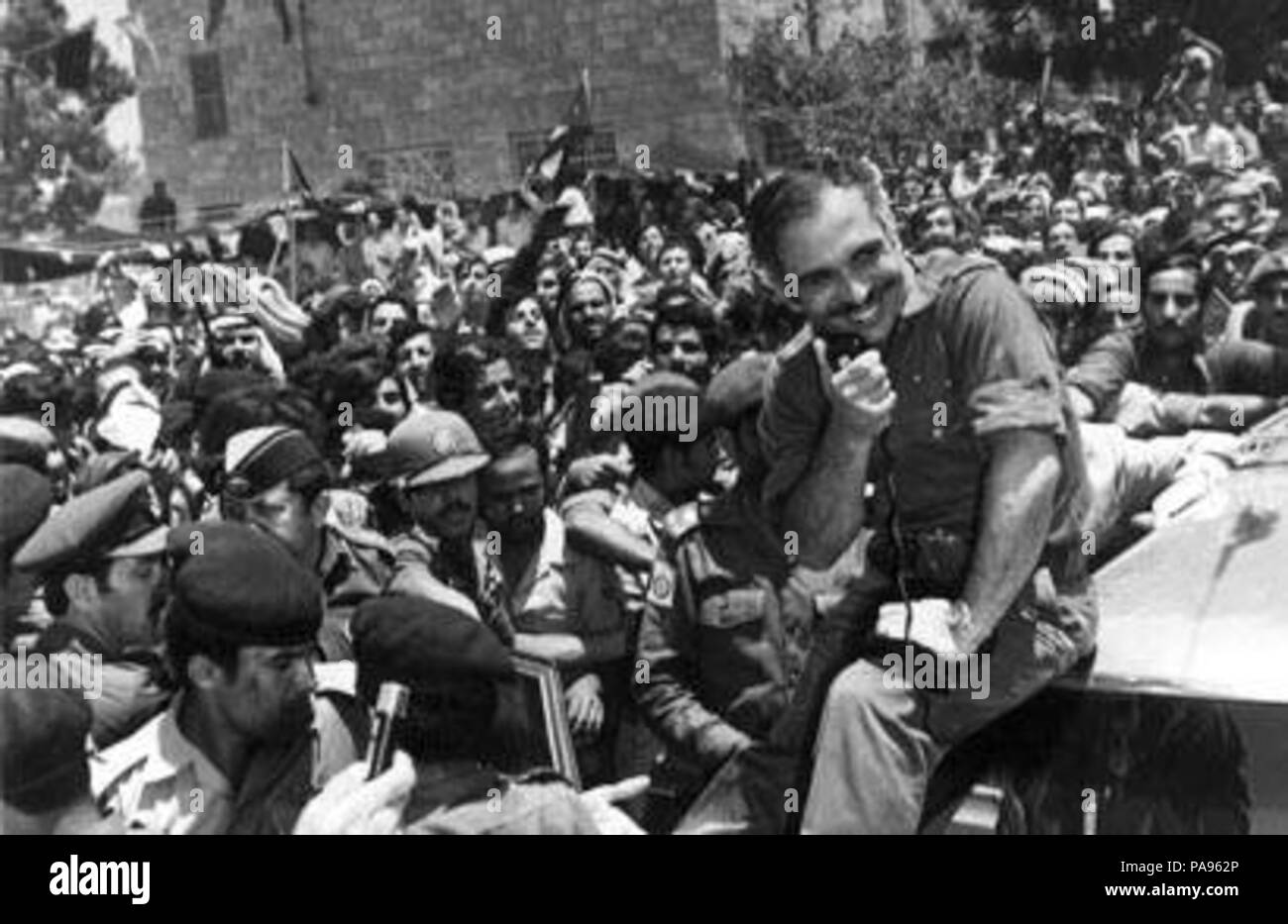 147 König Hussein während in Mafraq, 12. Juli 1974 Stockfoto