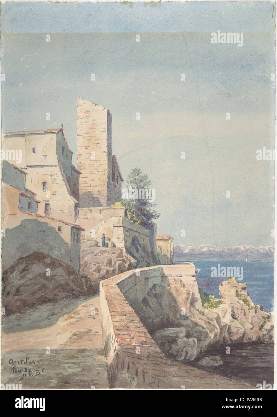 Antibes. Artist: Henry Victor Burgy (Französisch, gestorben 1901). Maße: Blatt: 12 3/4 x 9 5/8 in. (32,4 x 24,5 cm). Datum: 1882. Museum: Metropolitan Museum of Art, New York, USA. Stockfoto