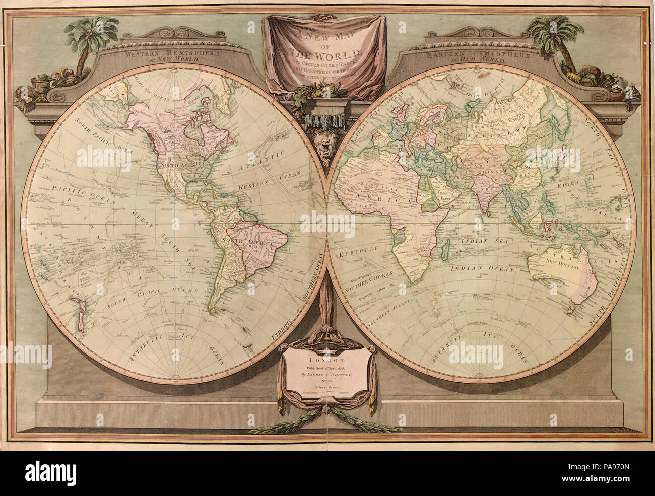 Eine neue und elegante imperial Blatt Atlas, zu begreifen, Allgemeine und Besondere Karten von jedem Teil der Welt - hauptsächlich von dem großen französischen Atlas zusammengestellt, und andere von den Hervorragendsten Stockfoto