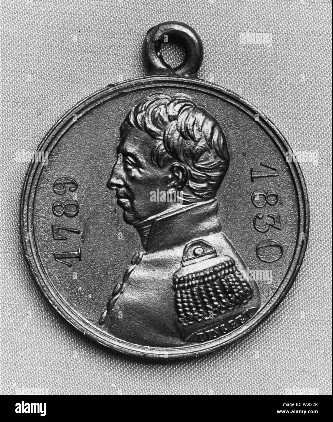 Medaille der Marquis De Lafayette. Abmessungen: Durchm. 1 1/16-in. (2,7 cm). Schöpfer: Joseph Arnold Pingret (Belgien, Brüssel 1798-1862 Paris). Datum: 1830. Museum: Metropolitan Museum of Art, New York, USA. Stockfoto