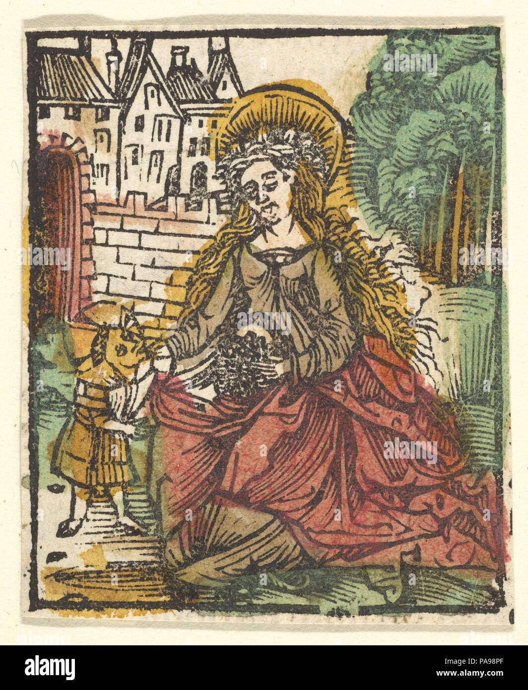 St. Elisabeth (Kopie?). Artist: nach Hans Baldung (genannt Hans Baldung Grien) (Deutsch, Schwäbisch Gmünd (?) 1484/85-1545 von Straßburg (Strassburg)). Maße: Blatt: 2 3/8 x 1 15/16 in. (6×5 cm). Datum: nach 1512. Museum: Metropolitan Museum of Art, New York, USA. Stockfoto