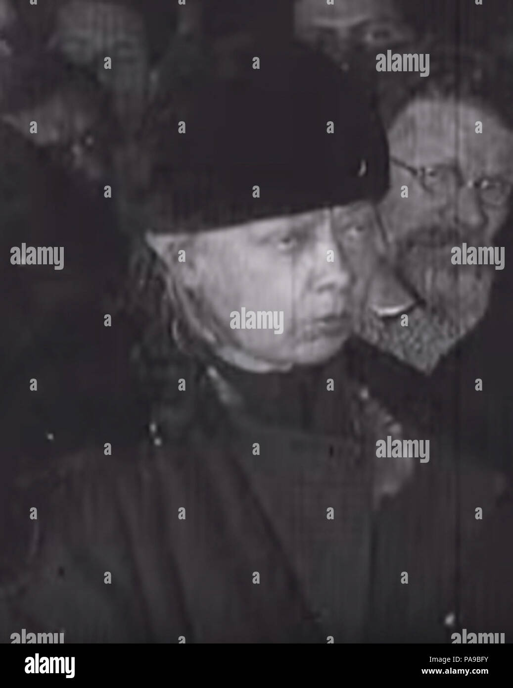 180 Nadeschda Krupskaja und Michail Kalinin auf Lenins Beerdigung Stockfoto