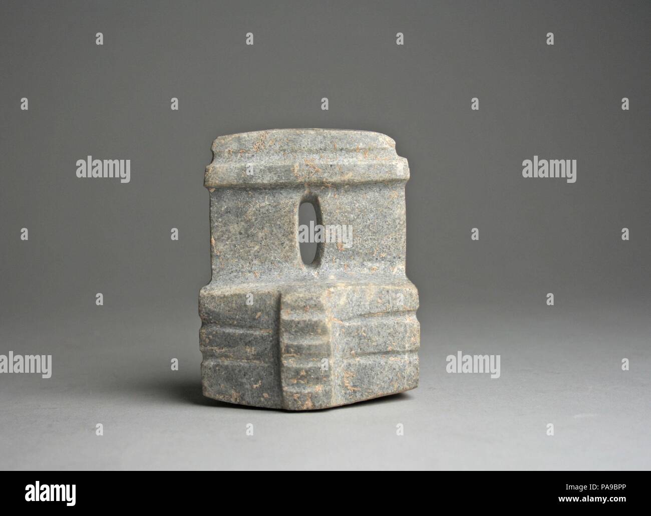 Stone Temple Modell. Kultur: mezcala. Abmessungen: Höhe 3-1/4-in.. Datum: 1. bis 8. Jahrhundert. Museum: Metropolitan Museum of Art, New York, USA. Stockfoto
