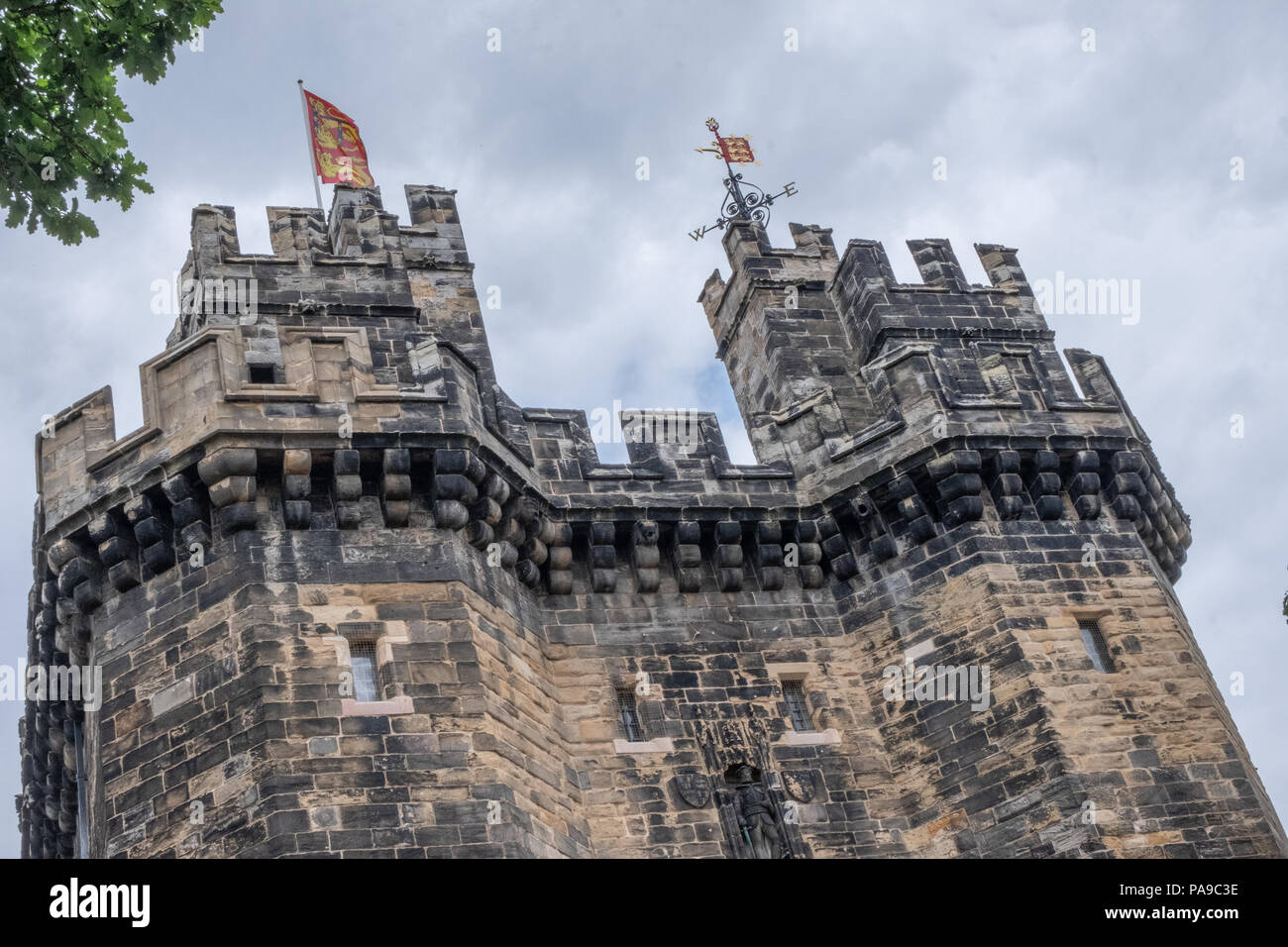 Detail der außerhalb von Gebäude von Schloss von Lancaster, Großbritannien Stockfoto