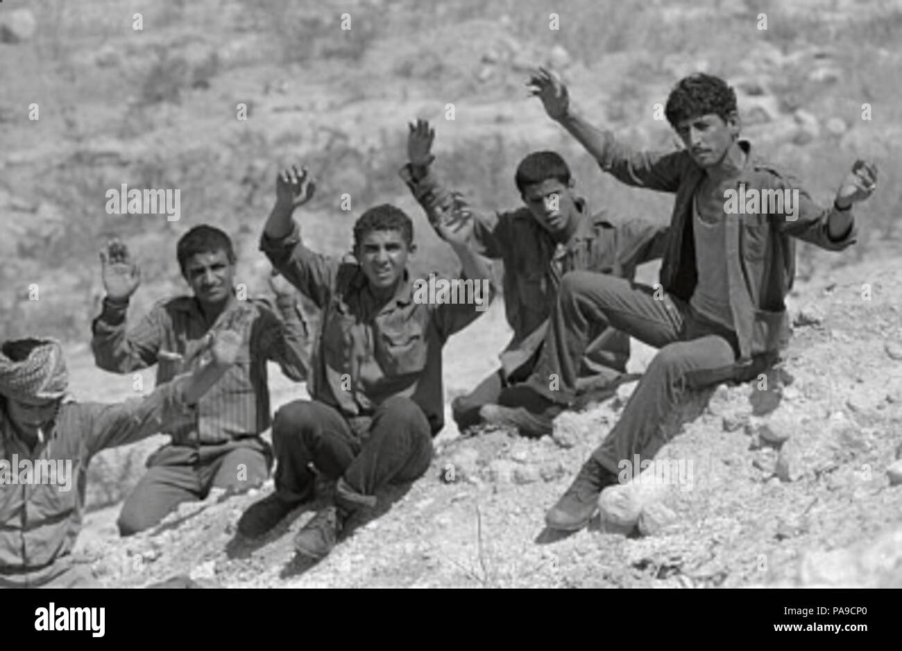 190 palästinensischen Fedajin Hingabe an Israel nach aus Jordanien, 21. Juli 1971 ausgewiesen Stockfoto