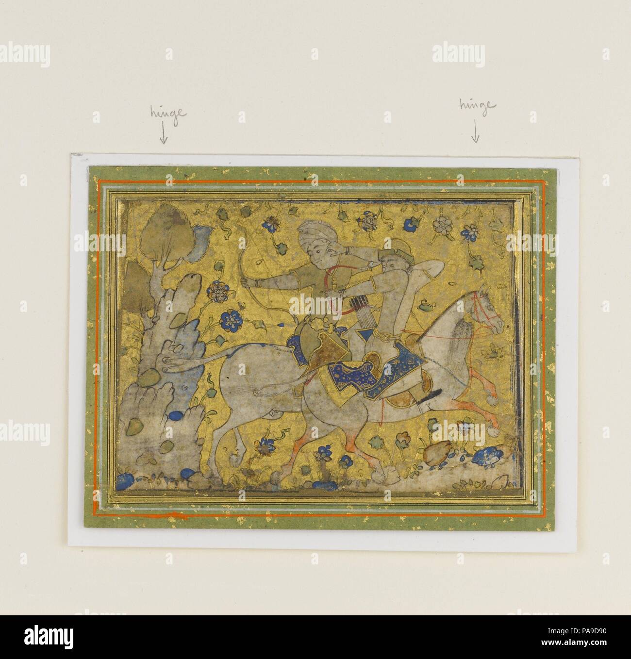 Zwei Krieger. Abmessungen: H. mit 3 3/4 in. (9,5 cm) W. 3 3/16 in. (8. 1 cm). Datum: Mitte des 16. Jahrhunderts. Museum: Metropolitan Museum of Art, New York, USA. Stockfoto