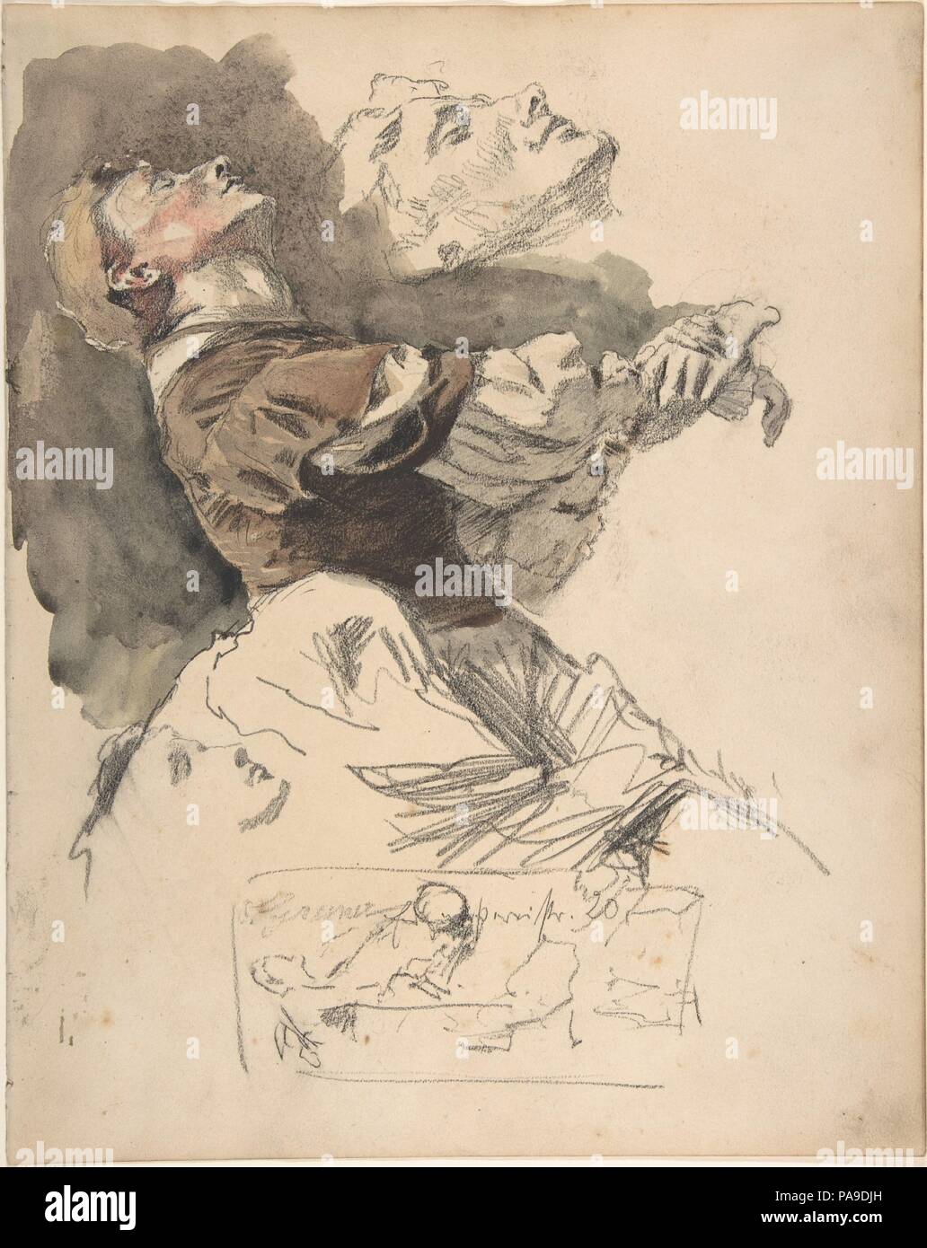 Studie von einer Tänzerin. Artist: Otto Greiner (Deutsch, Leipzig 1869-1916 München). Maße: Blatt: 12 3/16 x 9 11/16 in. (30,9 x 24,6 cm). Datum: Ende des 19. Anfang des 20. Jahrhunderts. Museum: Metropolitan Museum of Art, New York, USA. Stockfoto