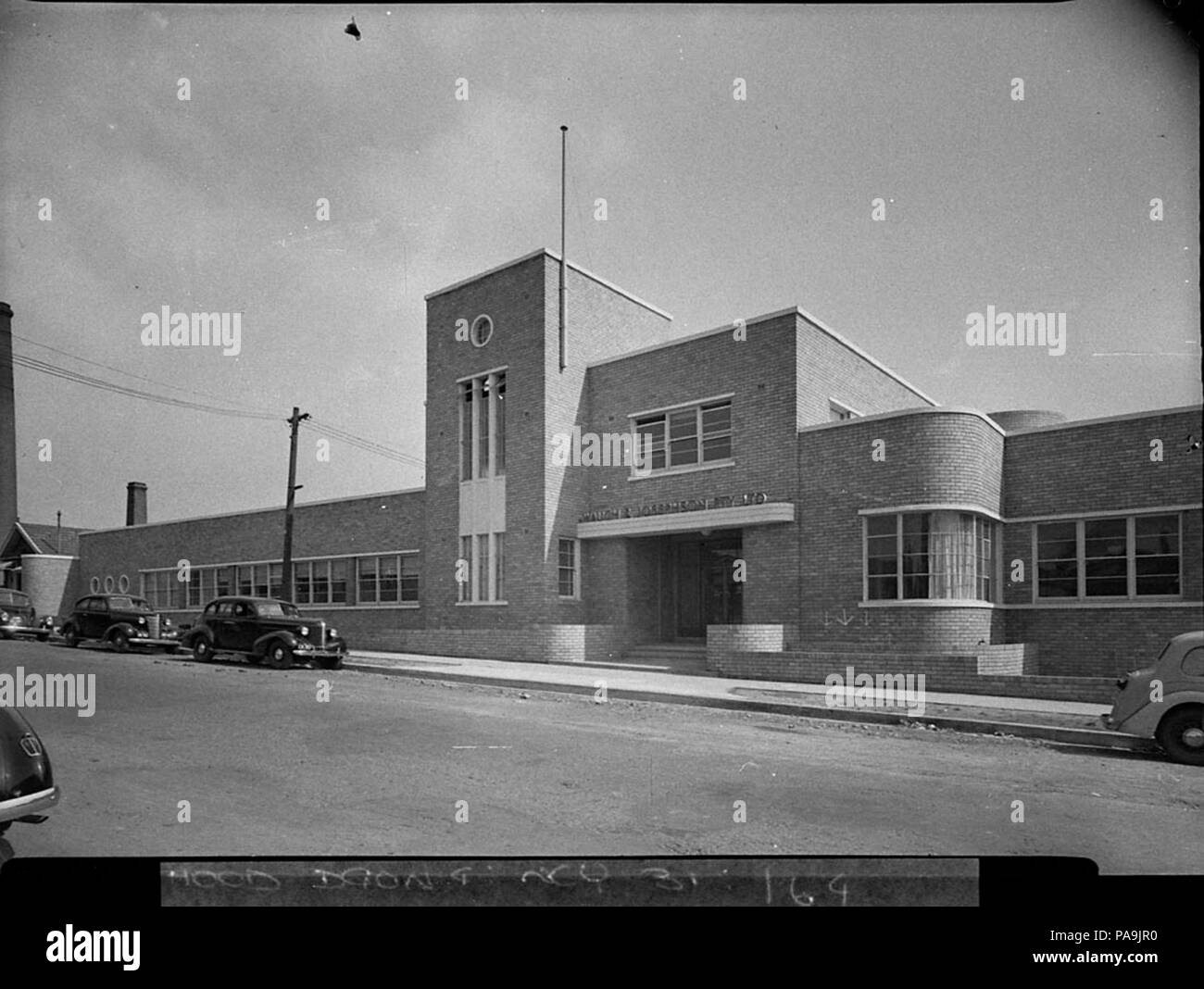 238 12608 SLNSW Außenansicht des Gebäudes Waugh josephsons neue Fabrik St Peters Stockfoto