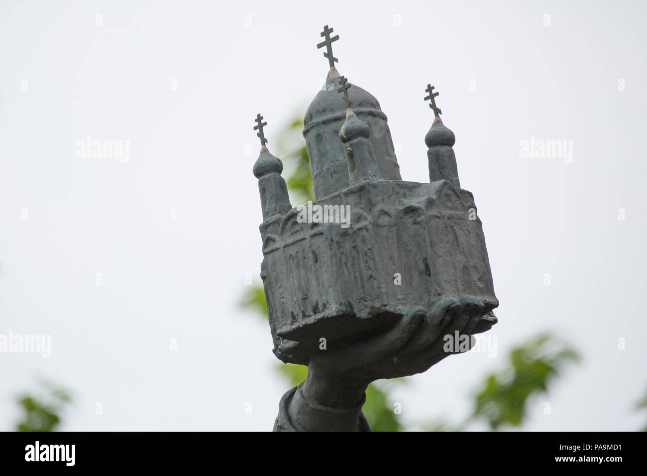 Denkmal für Saint Nicholas, Petropawlowsk-Kamtschatski Stockfoto