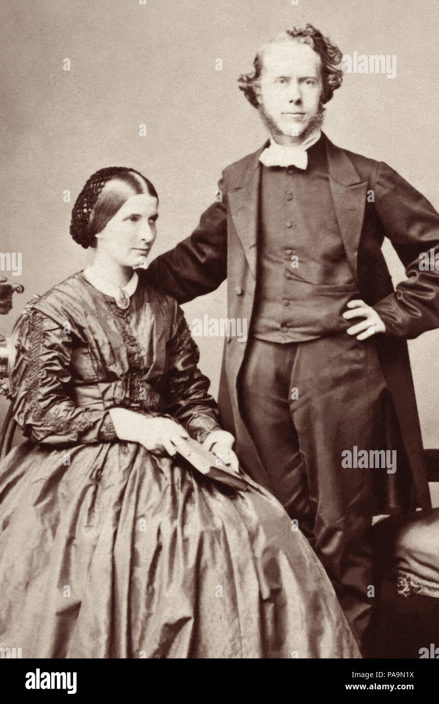 Hudson Taylor, Gründer der China Inland Mission, und seiner Frau, Maria Taylor, c 1865 in London, England. Stockfoto