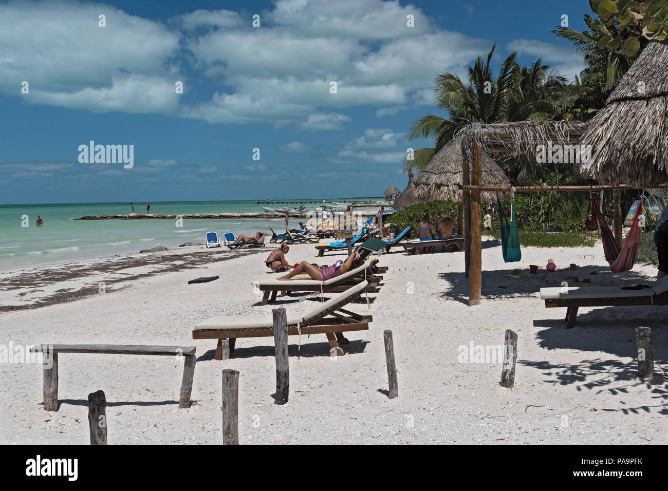 Tropische Strand der Insel Holbox, Quintana Roo, Mexiko. Stockfoto