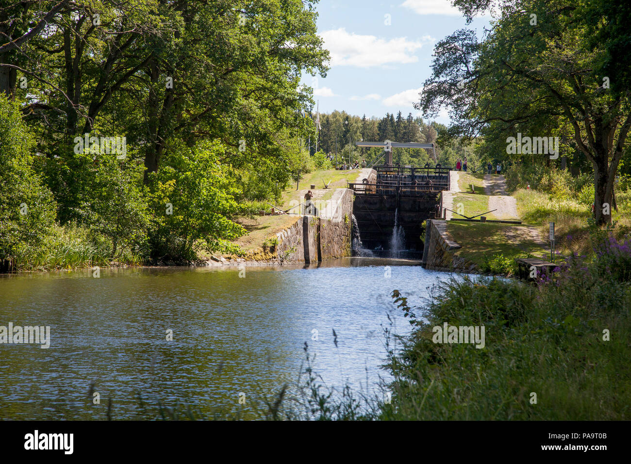 HJÄLMARE KANAL sieht in Docks Stockfoto