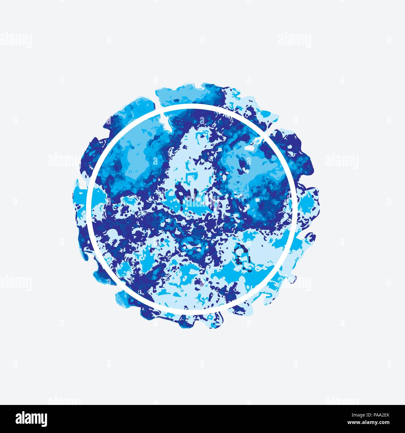 Aquarell runden blauen Hintergrund mit einem round Line. Pinsel streichen Design. abstract grunge Textur für Banner Abbildung Stock Vektor