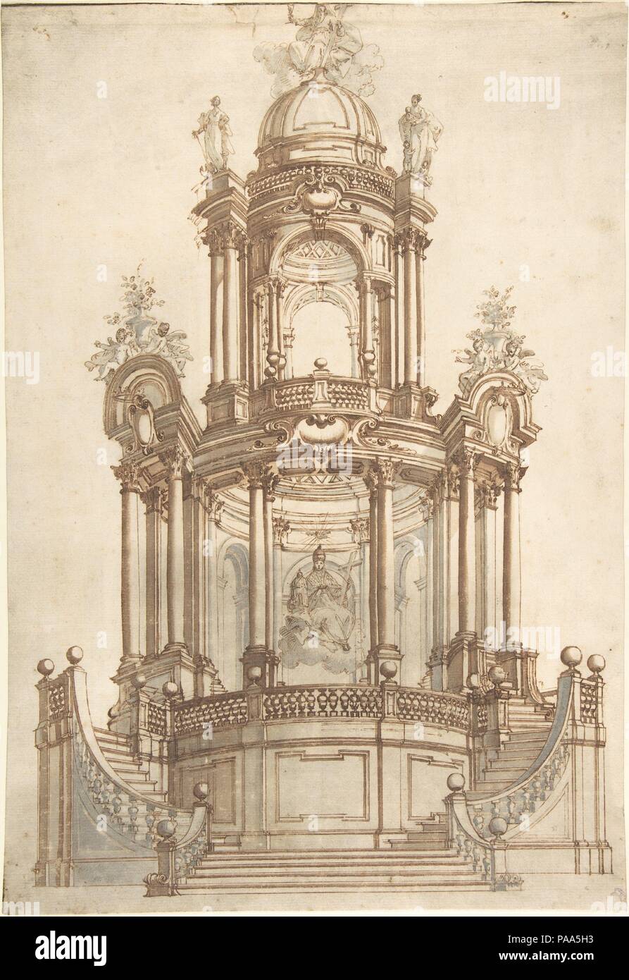 Entwürfe für ein Theatrum Sacrum. Artist: Anonyme, Italienisch,Italien, 18. Abmessungen: 17-3/4 x 12-1/4-in. (45,1 x 31,1 cm). Datum: 1735-60. Museum: Metropolitan Museum of Art, New York, USA. Stockfoto