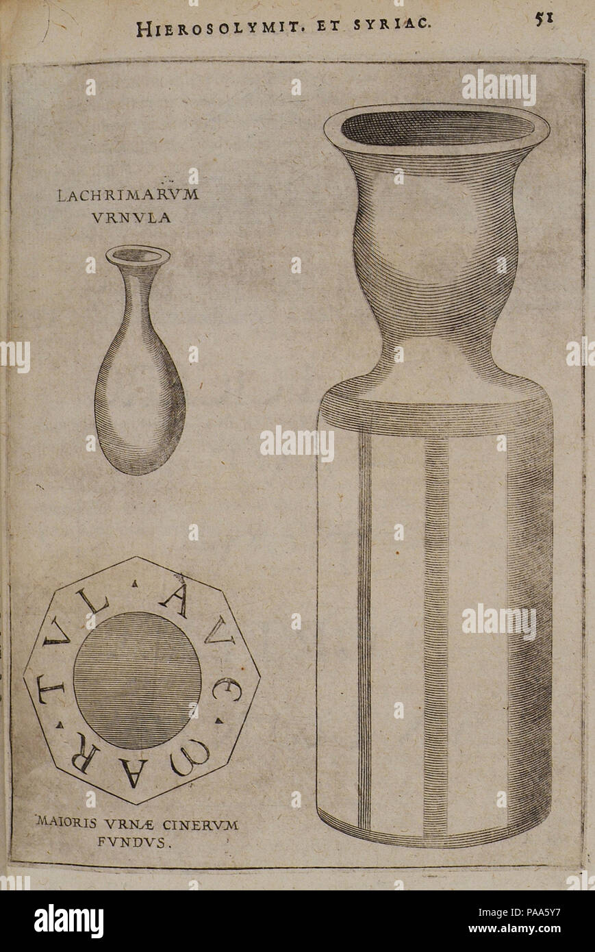 153 Lachrimarum urnula Maioris urnae cinerum Fundus - Cootwijck Johannes Van - 1619 Stockfoto