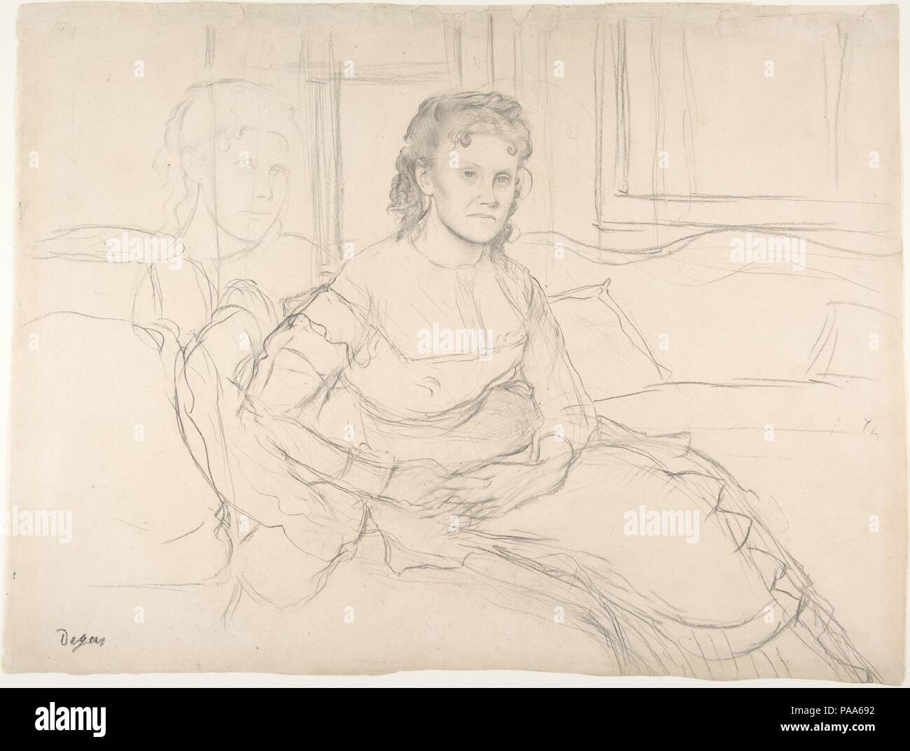 Studie für Mme Théodore Gobillard. Maße: Blatt: 13 1/8 x 17 5/16 in. (33,3 x 44 cm). Verfasser der Stellungnahme: Edgar Degas (Französisch, Paris 1834-1917 Paris). Datum: 1869. Museum: Metropolitan Museum of Art, New York, USA. Stockfoto