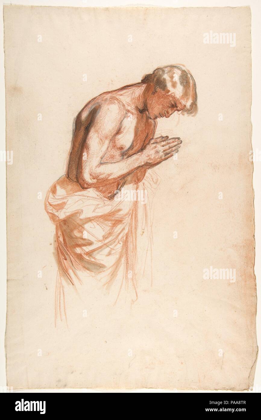 Studie für Clovis (Mitte registrieren; Studie für die Wandmalereien in der Kapelle Saint Remi, Sainte-Clotilde, Paris, 1858). Artist: Isidore Pils (Französisch, Paris 1813/15-1875 Douarnenez). Abmessungen: 18 5/8 x 12 in. (46,7 x 30,5 cm). Datum: 19. Museum: Metropolitan Museum of Art, New York, USA. Stockfoto