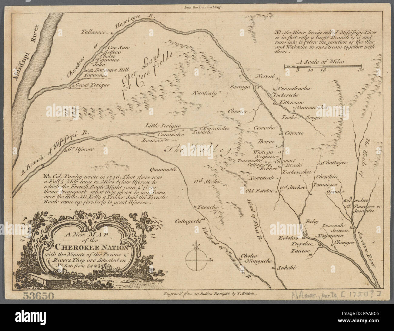 Eine neue Karte der Cherokee Nation Stockfoto