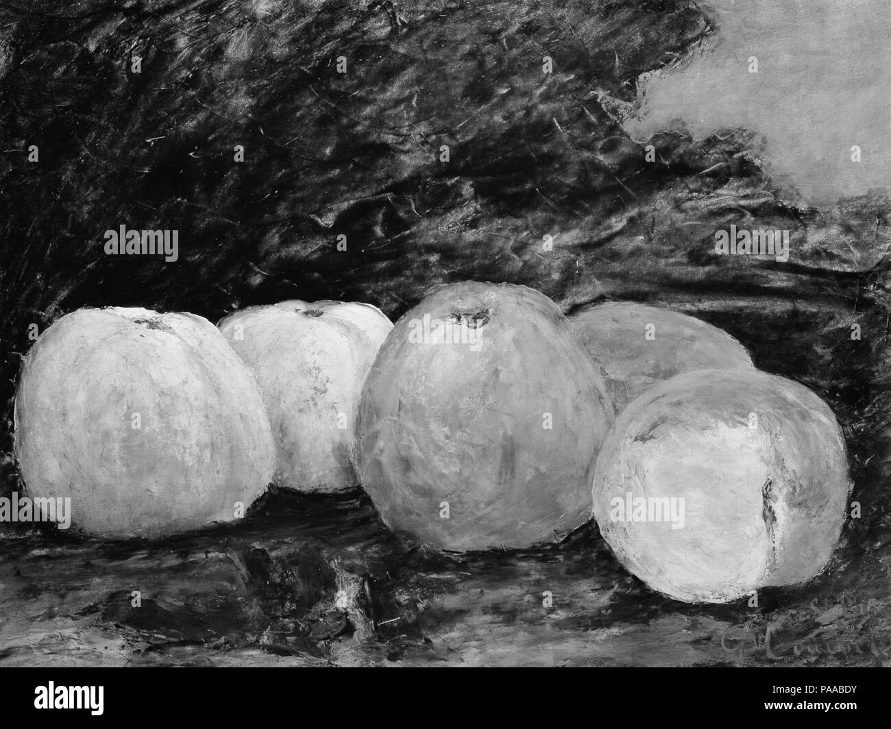 Äpfel. Artist: Stil von Gustave Courbet (Französisch, zweite Hälfte 19. Jahrhundert). Abmessungen: 13 x 17 3/8 in. (33 x 44,1 cm). Museum: Metropolitan Museum of Art, New York, USA. Stockfoto