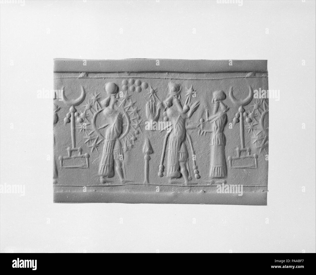 Dichtung und modernen Eindruck. Kultur: Assur. Abmessungen: 1,36 in. (3,45 cm). Datum: Ca. 9.-8. vorchristlichen Jahrhundert. Museum: Metropolitan Museum of Art, New York, USA. Stockfoto