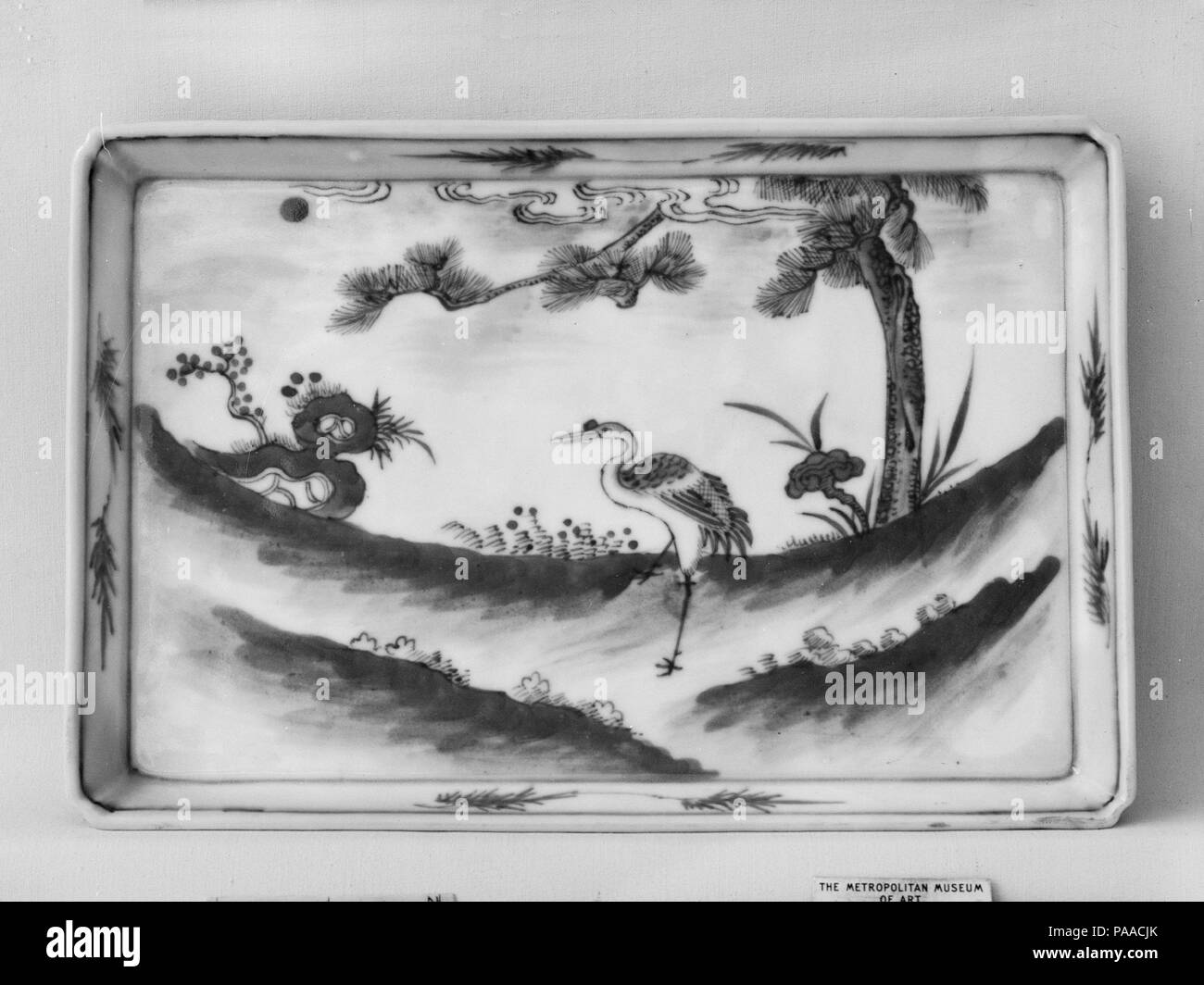 Fach. Kultur: Japan. Abmessungen: H. 6 5/8 in. (16,8 cm); W. 9 7/8 in. (25,1 cm). Datum: 19. Museum: Metropolitan Museum of Art, New York, USA. Stockfoto