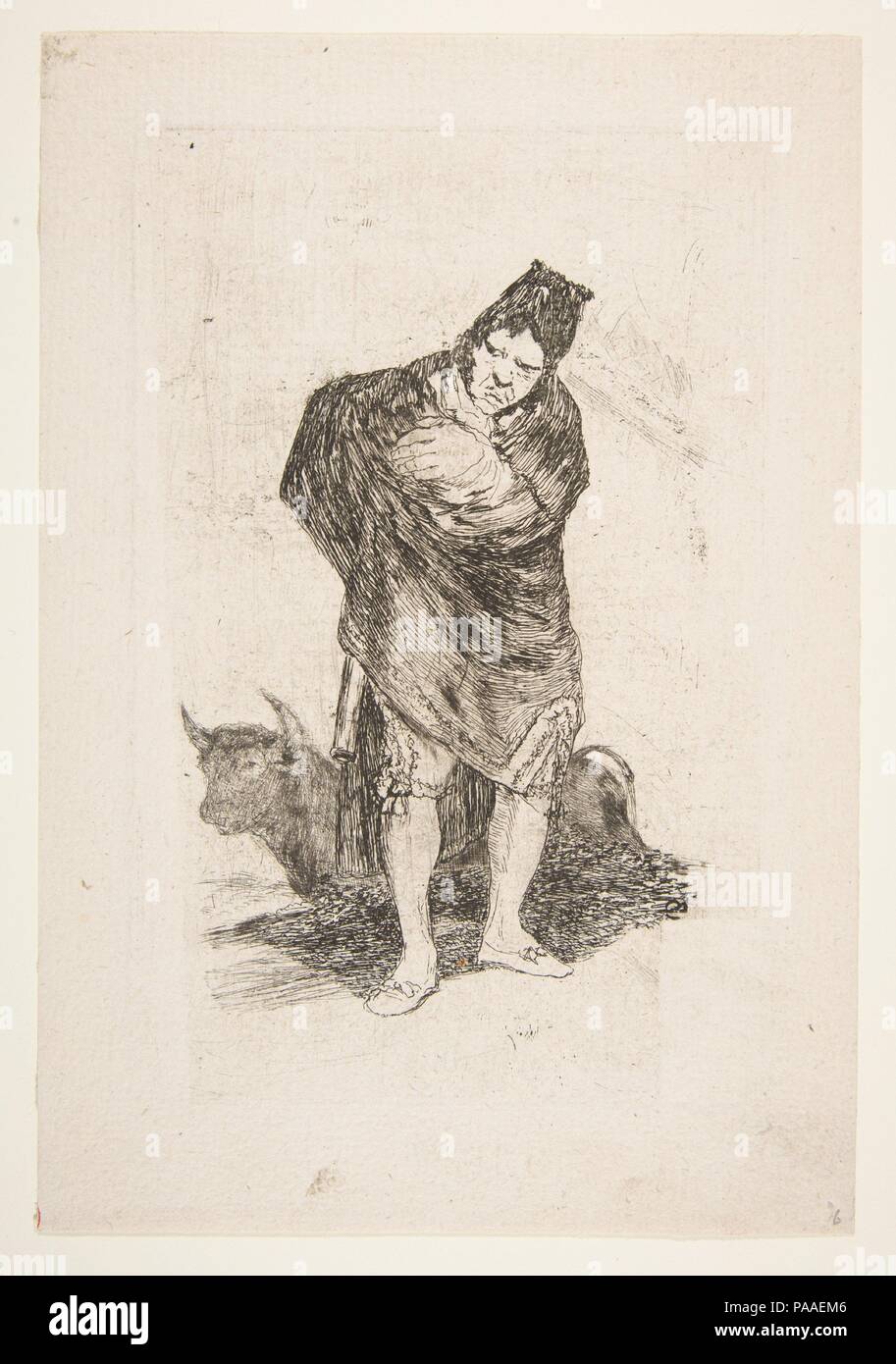 Die verhüllten Mann (El Embozado). Artist: Nach Goya (Francisco de Goya y Lucientes) (Spanisch, Fuendetodos 1746-1828 Bordeaux). Abmessungen: Platte: 7 1/2 x 4 3/4 in. (19 × 12 cm) Blatt: 9 3/16 x 6 1/4 in. (23,4 × 15,9 cm). Museum: Metropolitan Museum of Art, New York, USA. Stockfoto