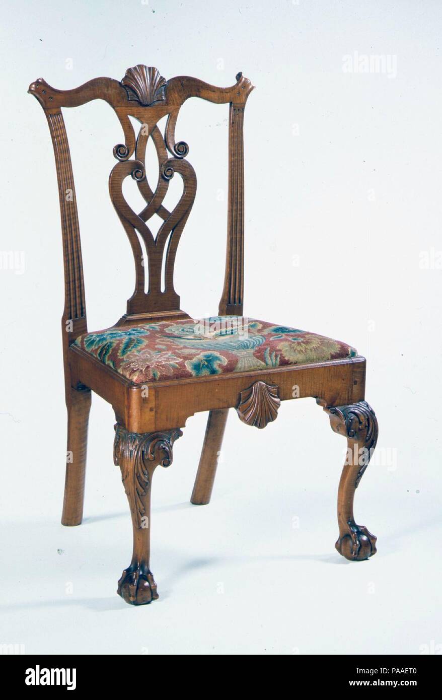 Side Chair. Kultur: American. Abmessungen: 39 1/4 x 21 3/8 x 21 1/4 in. (99,7 x 54,3 x 54 cm). Datum: 1755-90. Museum: Metropolitan Museum of Art, New York, USA. Stockfoto