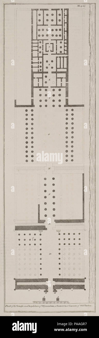 201 Plan des Tempels und Grab von Osymanduas, an Luxerein oder Lacsor, des Alten Theben - Richard Pococke - 1743 Stockfoto 201 Plan des Tempels und Grab von Osymanduas, an Luxerein oder Lacsor, des Alten Theben - Richard Pococke - 1743 Stockfoto