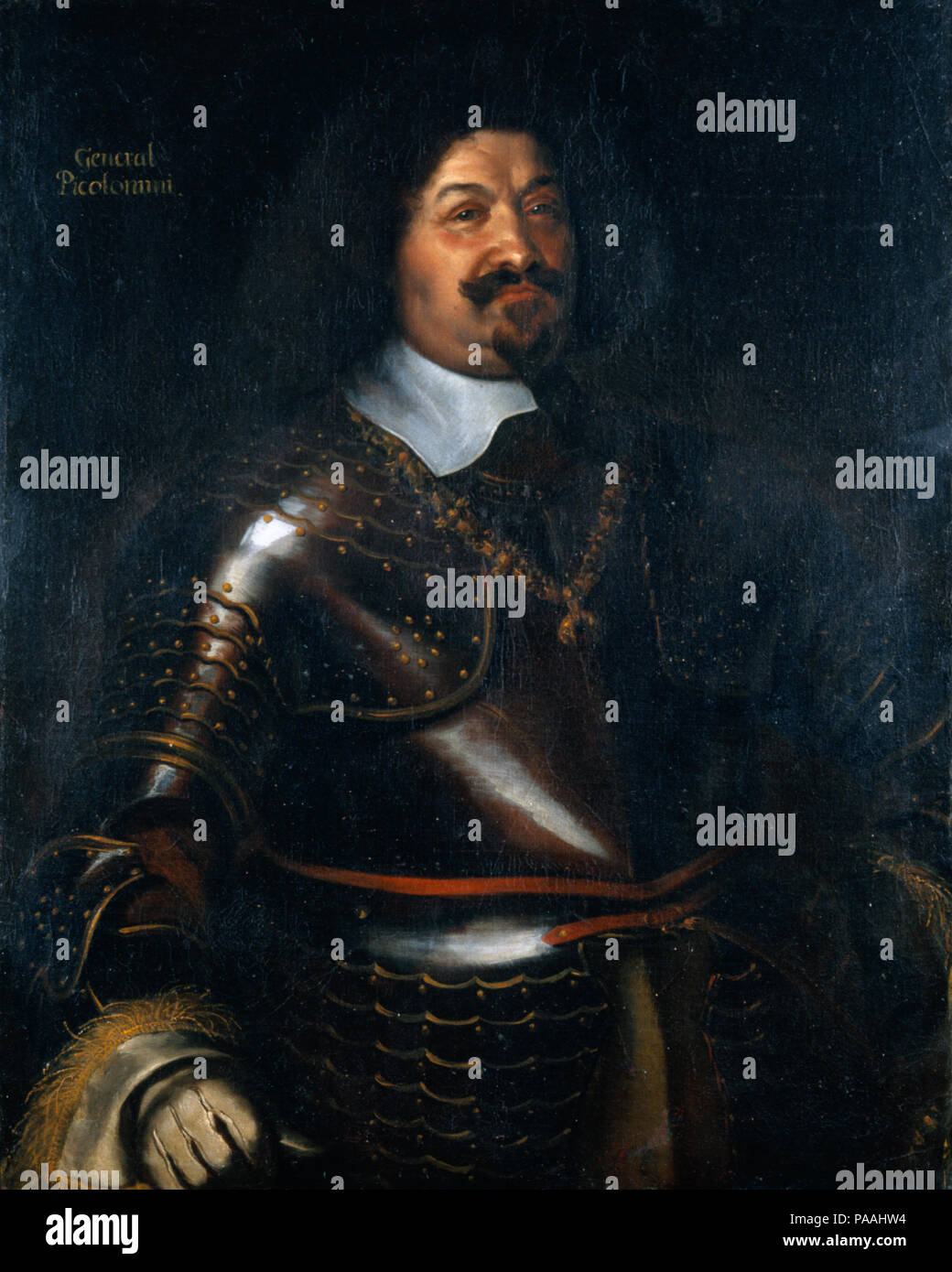 205 Porträtt på fältmarskalken Ottavio Piccolomini från 1649 - Skoklosters slott - 56693 Stockfoto