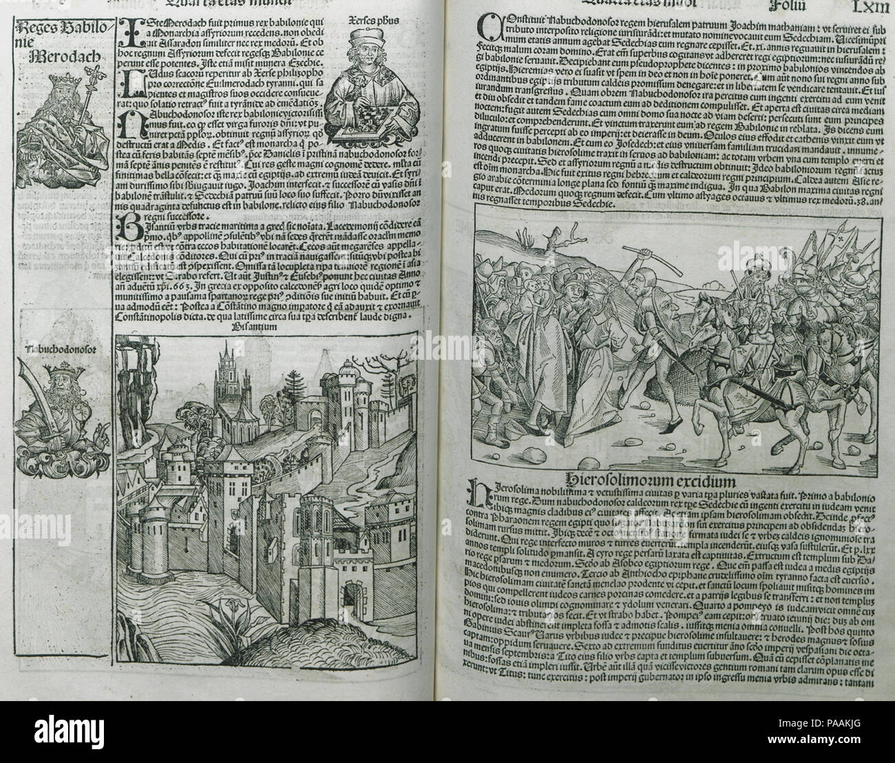 214 Reges Babilonie - Bisantium - Hierosolimorum Schedell excidio - Hartmann - 1493 Stockfoto
