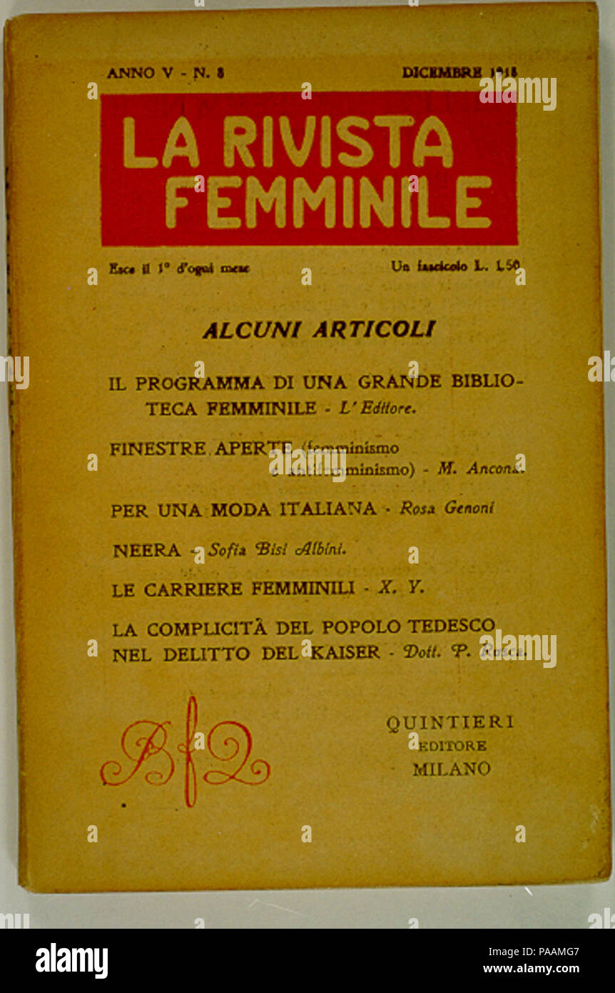 219 Rivista femminile. copertina 1915 Stockfoto