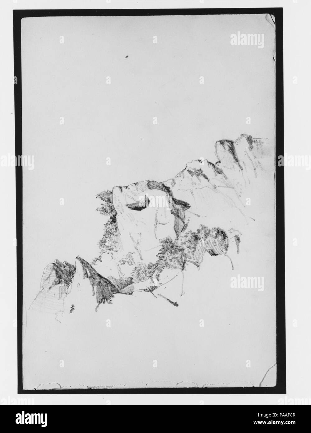 Felsige Klippe (aus der Schweiz Skizzenbuch 1869). Artist: John Singer Sargent (Amerikanische, Florenz 1856-1925 London). Abmessungen: 7 3/4 x 11 3/4 in. (19,7 x 29,8 cm). Datum: 1869. Museum: Metropolitan Museum of Art, New York, USA. Stockfoto