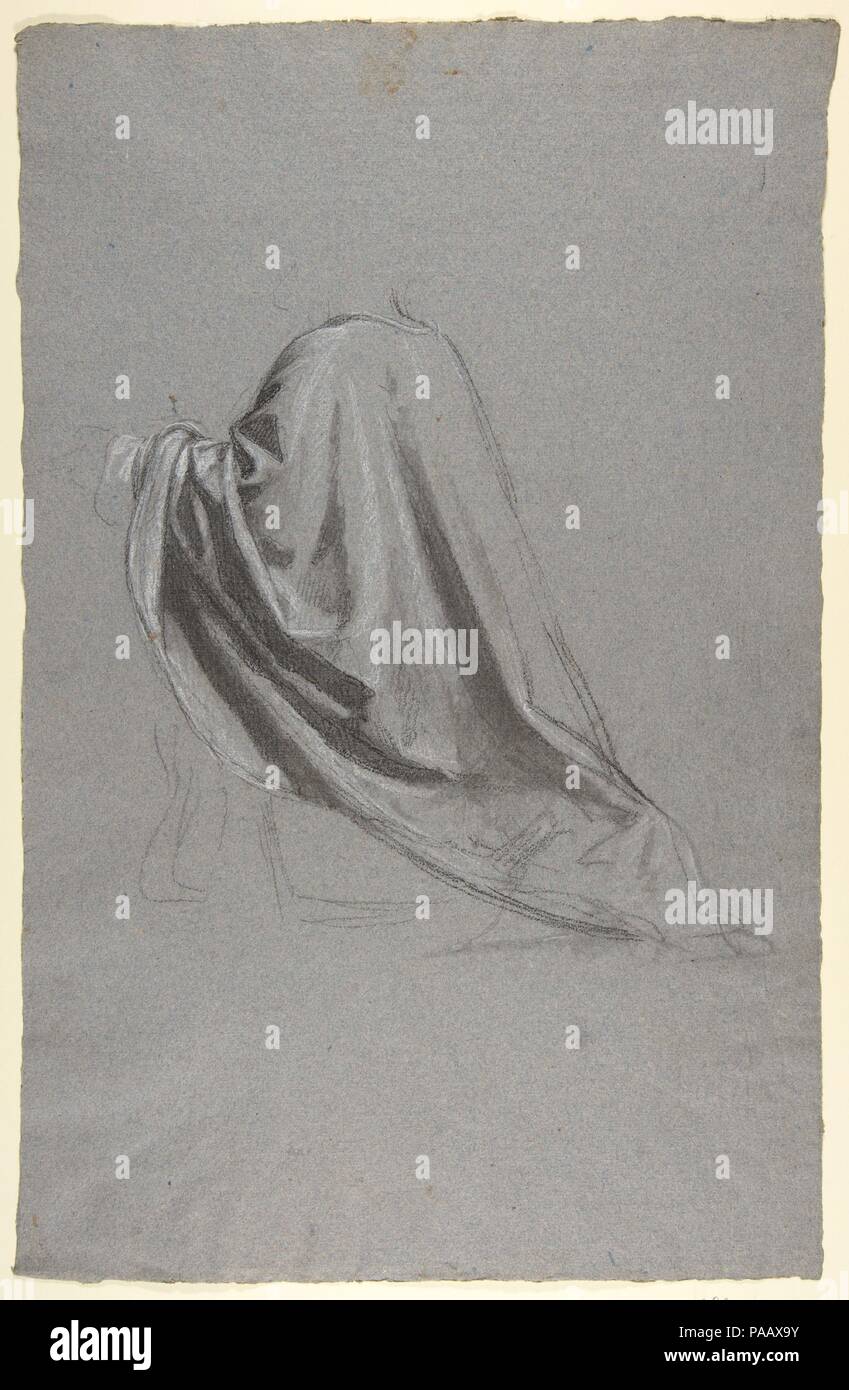 Vorhänge Studie für einen Bischof (untere Register; Studie für die Wandmalereien in der Kapelle Saint Remi, Sainte-Clotilde, Paris, 1858). Artist: Isidore Pils (Französisch, Paris 1813/15-1875 Douarnenez). Abmessungen: 18 7/8 x 12 in. (47,9 x 30,4 cm). Datum: 19. Museum: Metropolitan Museum of Art, New York, USA. Stockfoto