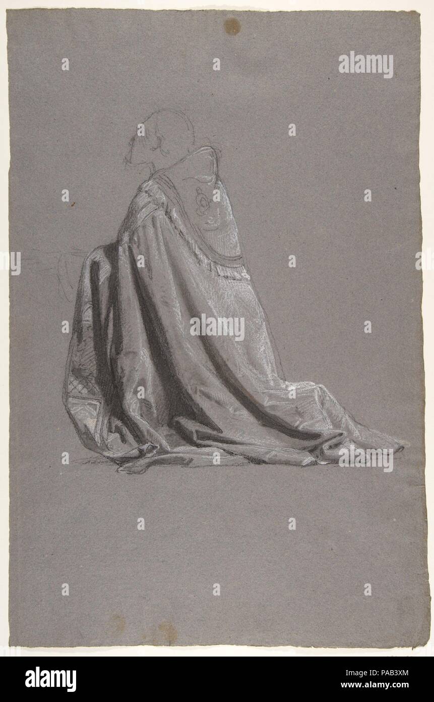 Bischof (untere Register; Studie für die Wandmalereien in der Kapelle Saint Remi, Sainte-Clotilde, Paris, 1858). Artist: Isidore Pils (Französisch, Paris 1813/15-1875 Douarnenez). Abmessungen: 18 15/16 x 12 5/16 in. (48,1 x 31,4 cm). Datum: 19. Museum: Metropolitan Museum of Art, New York, USA. Stockfoto