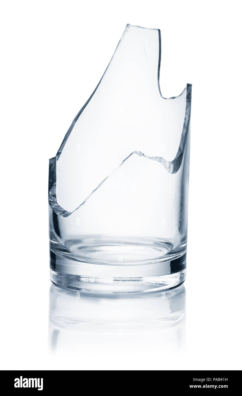Vorderansicht des Glases isoliert auf weißem Stockfoto