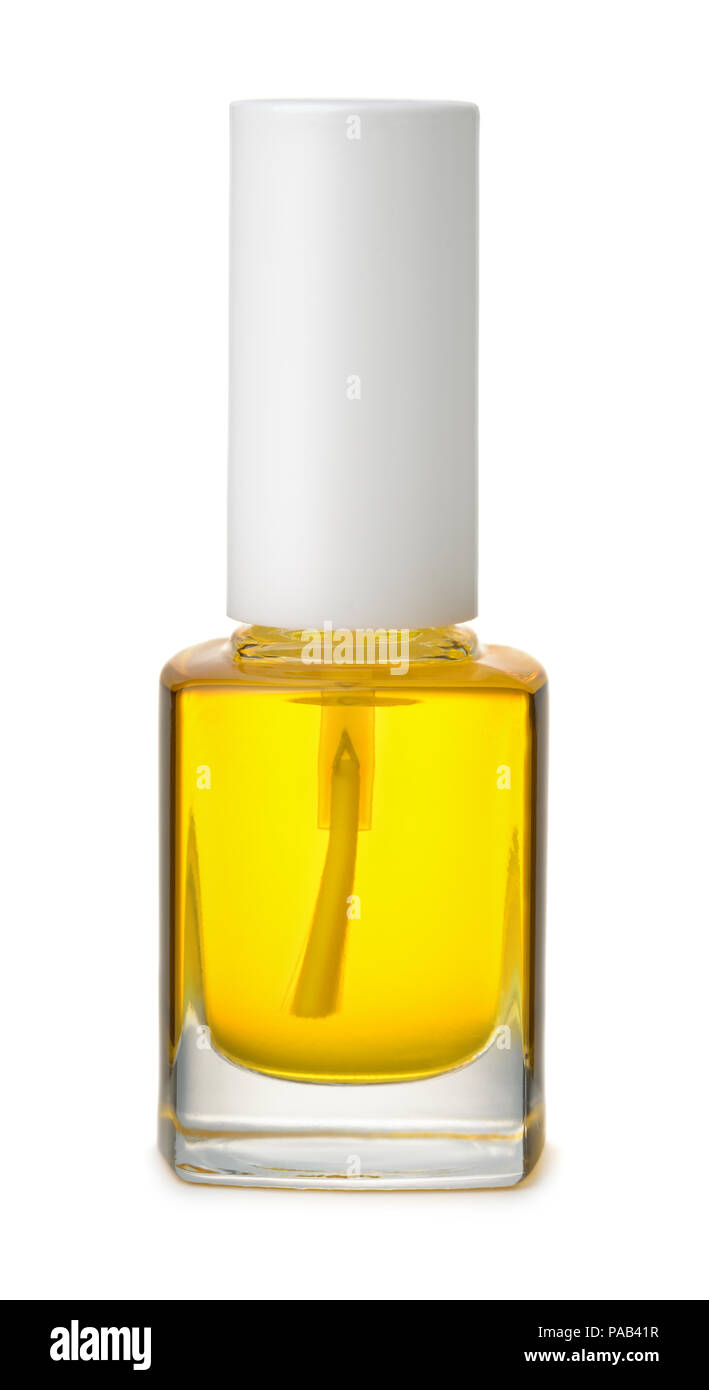 Vorderansicht des nagelhaut Öl Flasche isoliert auf weißem Stockfoto