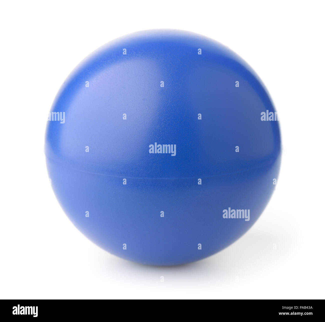 Blaue Schaum stress Ball isoliert auf weißem Stockfoto