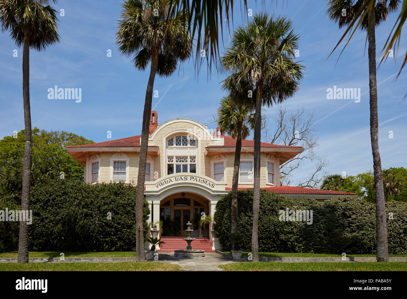 Villa Las Palmas, der Heimat von Nathaniel B. Borden in Fernandina Beach, Florida erbaut um 1909 Stockfoto