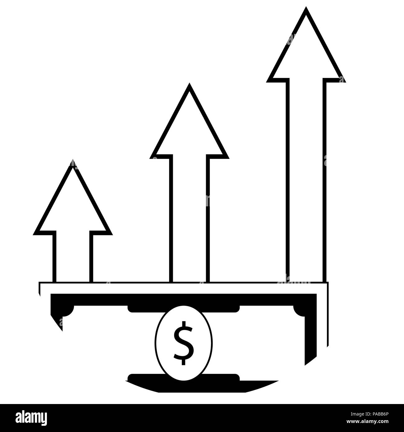 Gewinnwachstum auf. Erhöhen Gehalt Symbol Leitung. Vector Illustration Stock Vektor