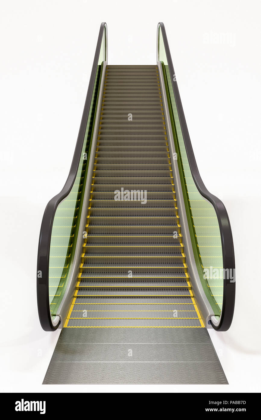 Rolltreppe auf weiß verziert Stockfoto