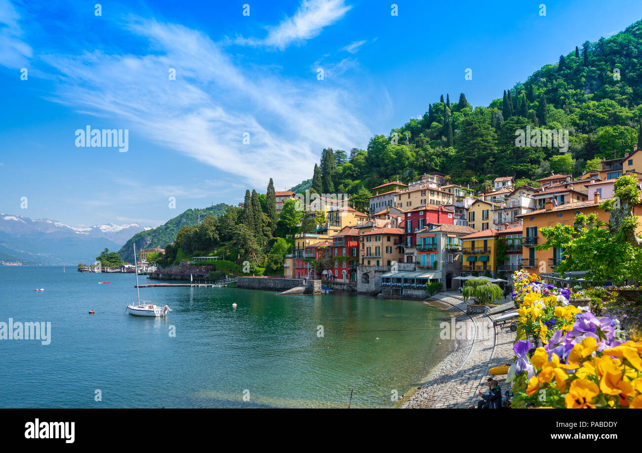 Schöne Stadt Varenna, Comer See, Italien Stockfoto