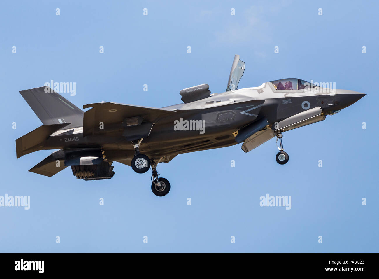 RAF Lockheed Martin F-35 B Blitz II auf dem Bild 2018 Royal International Air Tattoo an RAF Fairford in Gloucestershire. Stockfoto