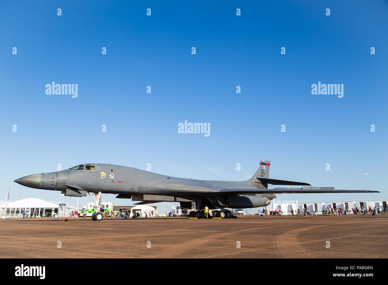 US Air Force B-1B auf dem Bild 2018 Royal International Air Tattoo an RAF Fairford in Gloucestershire. Stockfoto